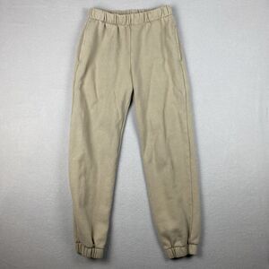 J. Galt Brandy Melville OS High Rise Fleece Sweatpants Joggers Beige Cotton